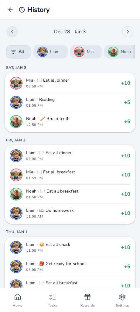 Kipup profile screen